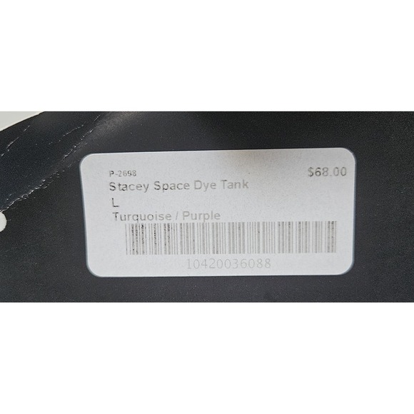 NWT Rese pilates Stacey space dye tank turquoise /purple Sz L - Picture 3 of 6